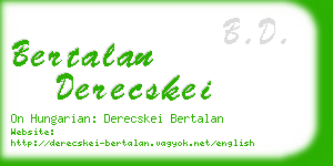 bertalan derecskei business card